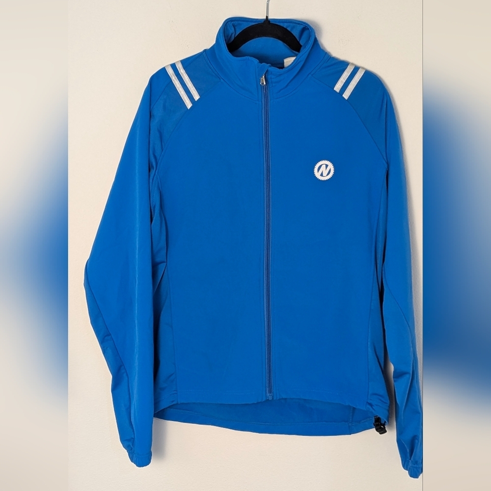 Nashbar Cycling Jacket Men’s Large Royal Blue Full Zip Pockets Softshell EUC